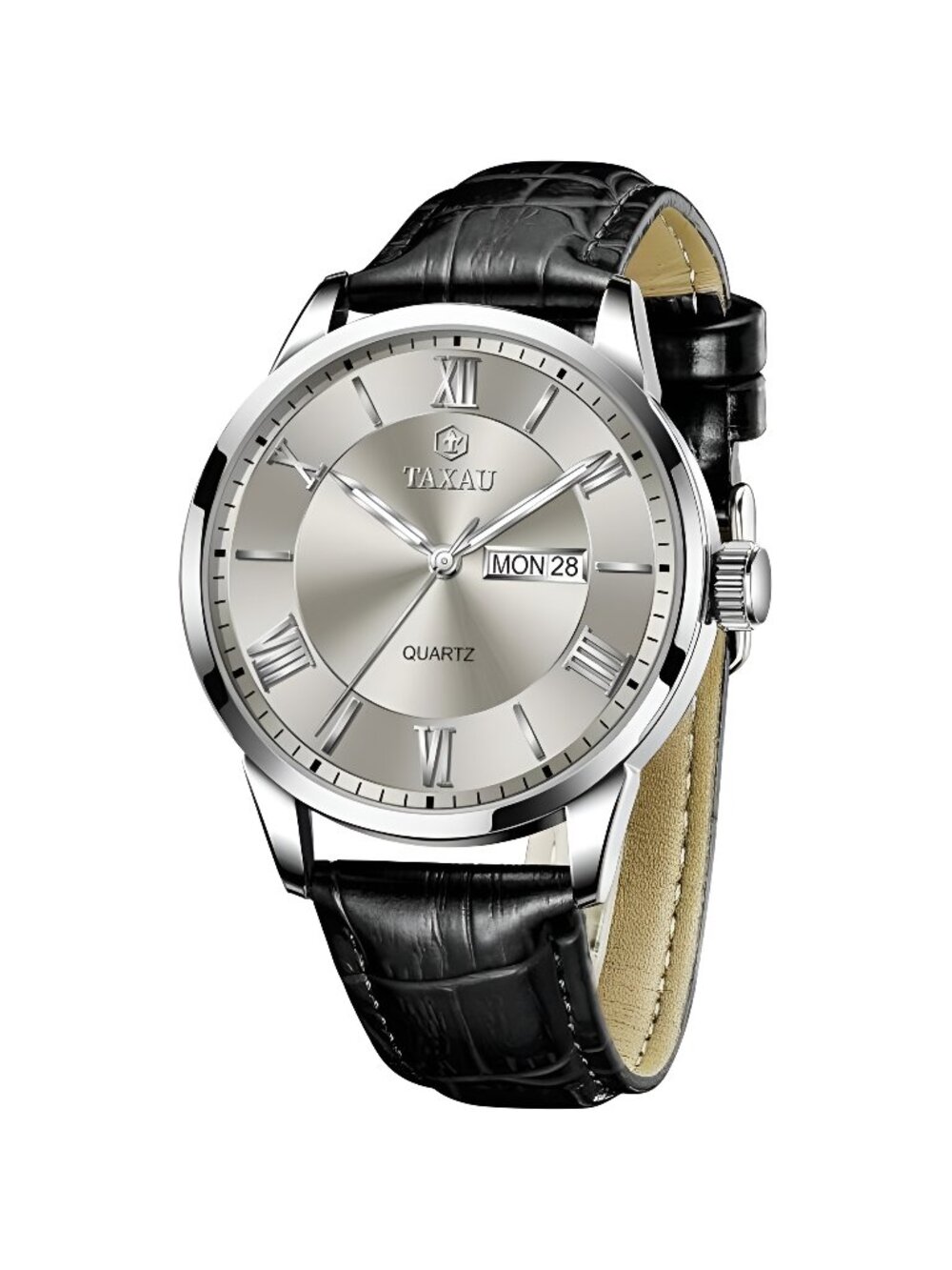 Mens Watches Luxury Dress Waterproof Leather Watch with Date Day Analog